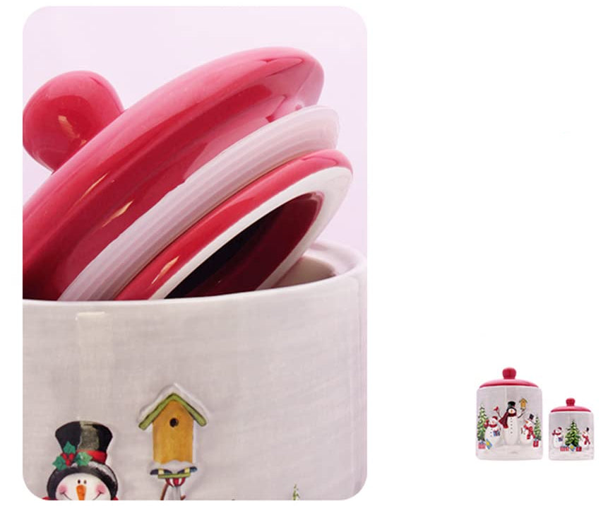 Christmas Ceramic Dinnerware Set – Snowman Holiday Plates, Bowls, Teapot and Cutlery for Festive Family Dining