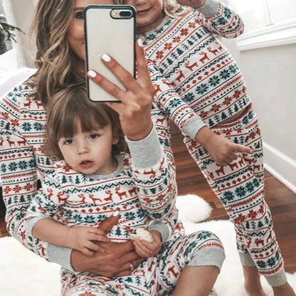 Christmas Family Pajama Set – Allover Print Matching Sleepwear for Parents, Kids and Baby Holiday Memories