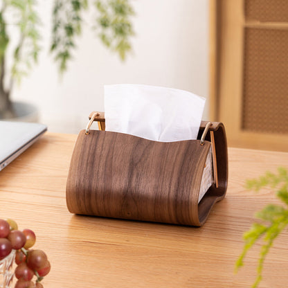 Retro Wooden Tissue Box – Nordic Desktop Paper Towel Holder for Living Rooms, Bedrooms, Offices and Stylish Home Organization