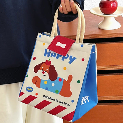 Insulated Bento Lunch Bag – Large Capacity Cartoon Tote for Office Workers, Students and Fresh Food Storage