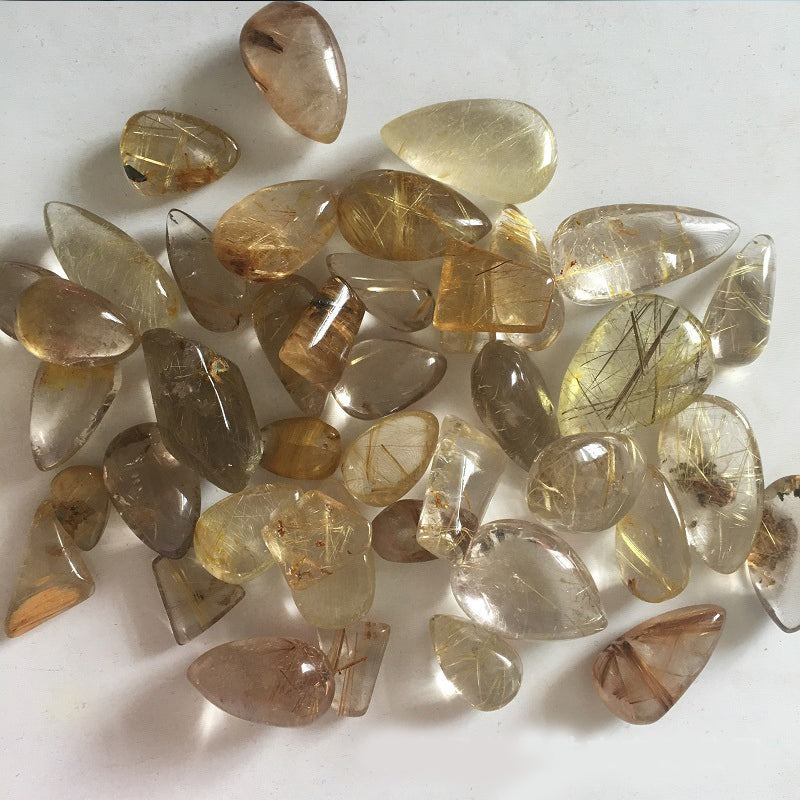 Natural Gold Rutilated Quartz Necklace – Genuine Brazil Crystal Pendant for Women and Men with Elegant Healing Jewelry Style