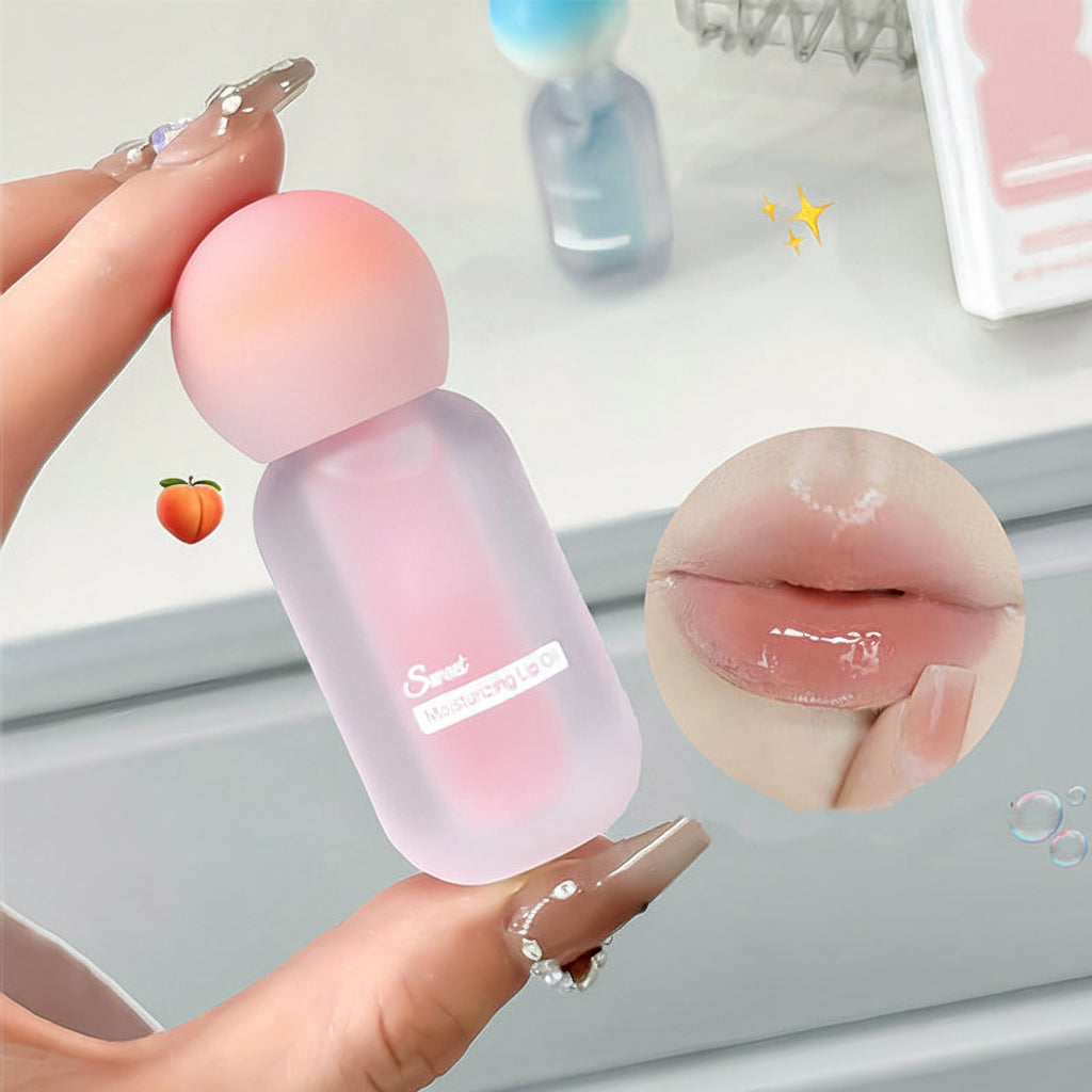 Peach Jelly Lip Oil – Hydrating Transparent Gloss with Glass-Like Shine, Fruit-Inspired Finish and Plumping Look for Smooth Everyday Lip Makeup