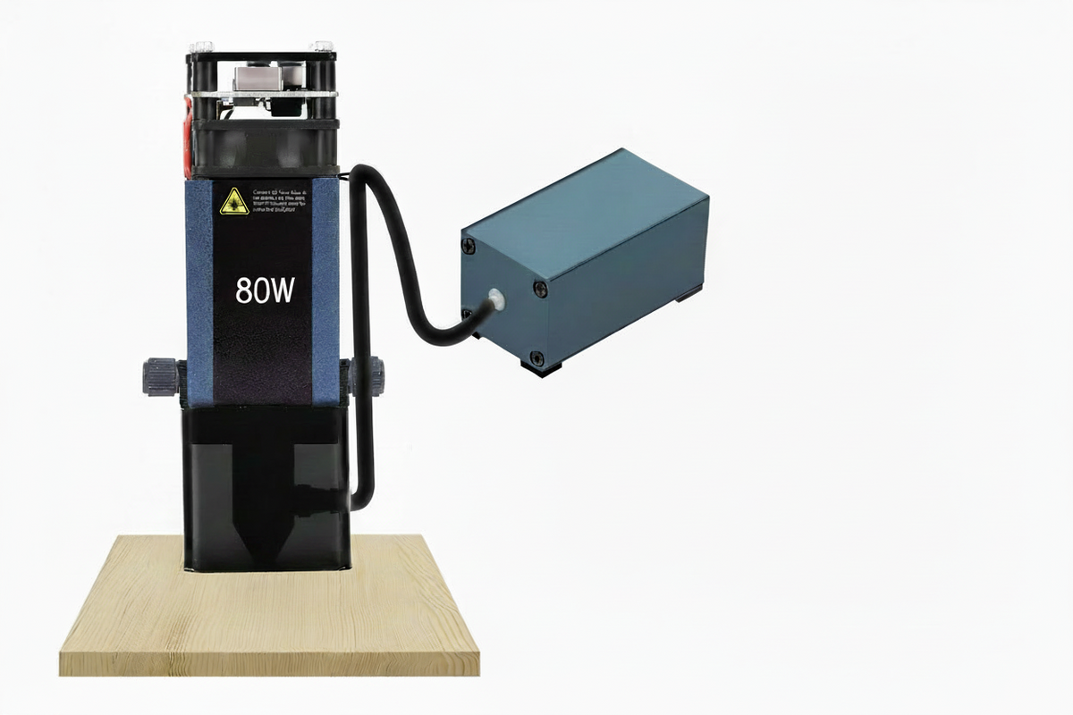 Blue Laser Module – 450nm 40W/80W TTL PWM Laser Head for CNC Engraving, Cutting, Woodworking and DIY Laser Machine Upgrades