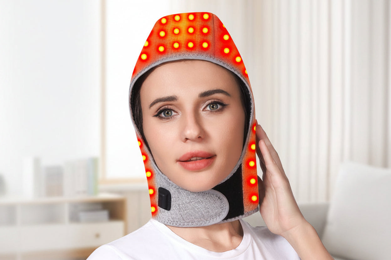 Red Light Heating Hat – Warm Head and Neck Relaxation Cap for Soothing Comfort, Stress Relief and Calming At-Home Rest Sessions