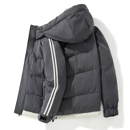 Men's Quilted Winter Jacket - Heavyweight Windproof Padded Coat for Skiing, Outdoor Wear and Cold Weather