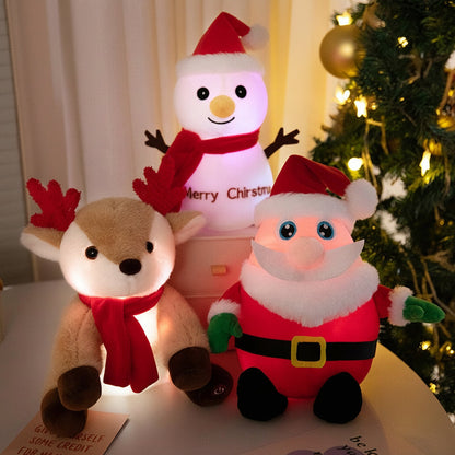 Animated Christmas Plush Doll – Musical LED Santa Snowman Reindeer Toy for Holiday Gifts and Festive Decor