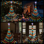 Christmas Waterfall Star Lights – USB Fairy String Lights with Eight Modes for Indoor Outdoor Holiday Decor