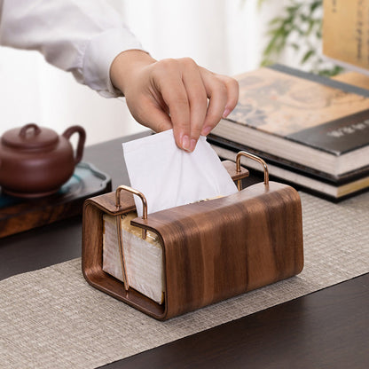 Retro Wooden Tissue Box – Nordic Desktop Paper Towel Holder for Living Rooms, Bedrooms, Offices and Stylish Home Organization
