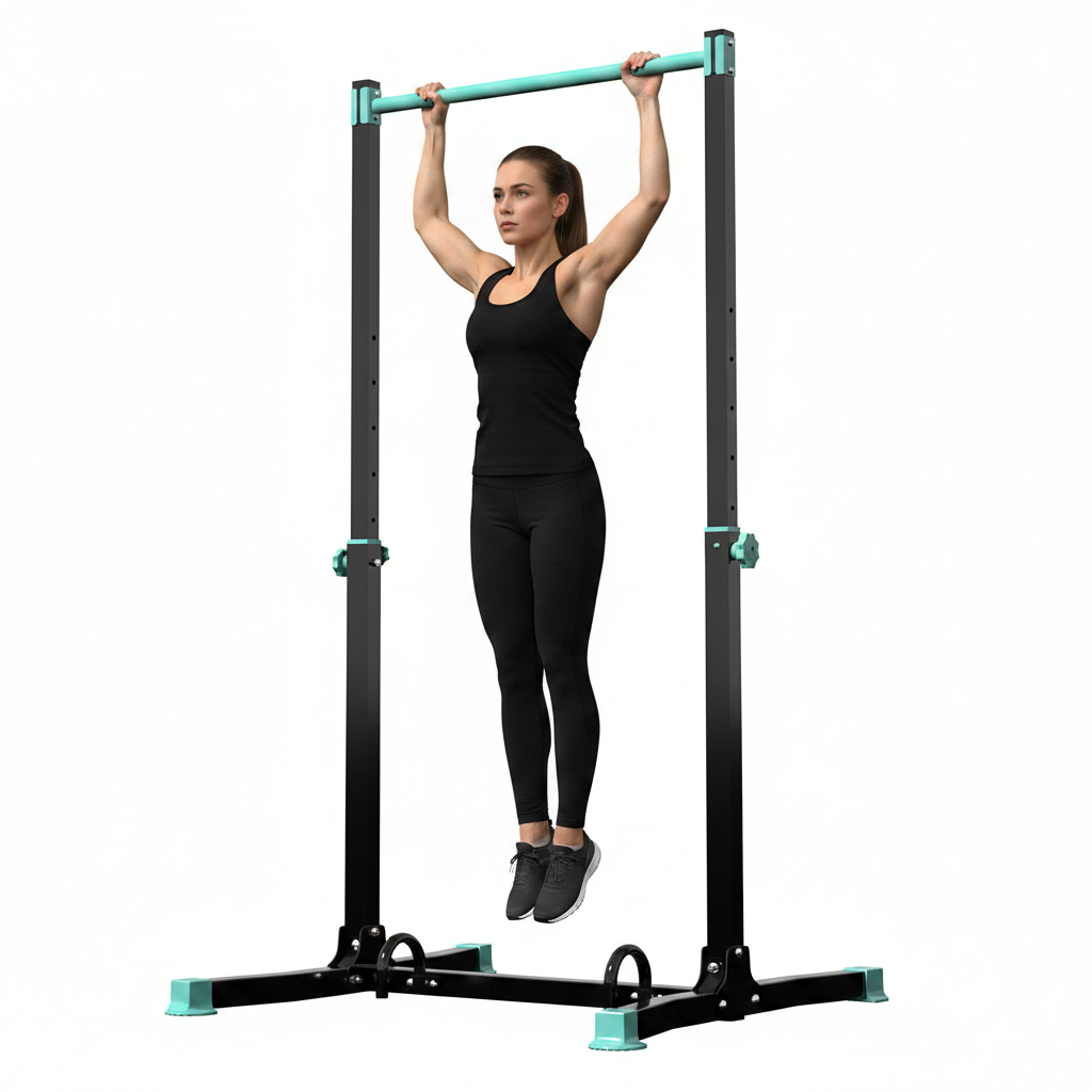 Indoor Pull Up Bar Station – Floor Standing Single Pole Fitness Frame for Home Strength and Bodyweight Training