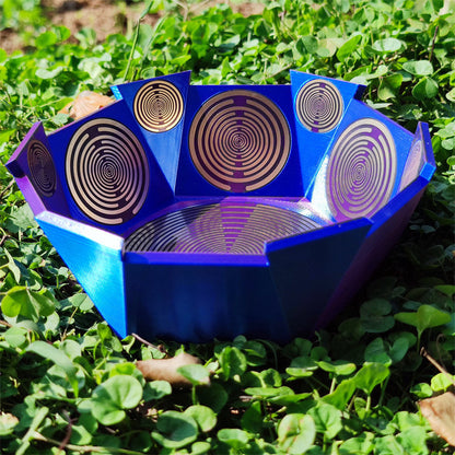 Polarizing Disk Energy Bowl – Multi-Frequency Oscillator Crystal Purification Decor for Meditation Spaces, Display and Relaxing Home Ambience