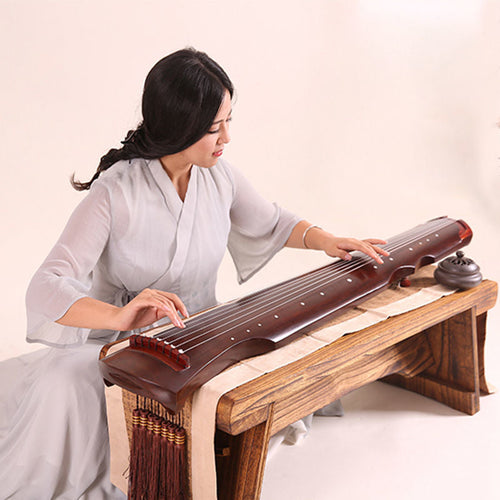 Handmade Chinese Guqin – Paulownia Wood Seven String Traditional Zither for Beginners, Practice and Elegant Musical Performances