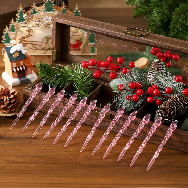Crystal Snowflake Ornament Set – Clear Hanging Ice Pendants for Christmas Trees, Winter Weddings and Holiday Party Decorations
