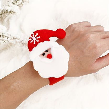 Christmas Slap Bracelet Set – Cartoon Holiday Party Favor Wristbands for Kids, Stocking Stuffers and Festive Fun