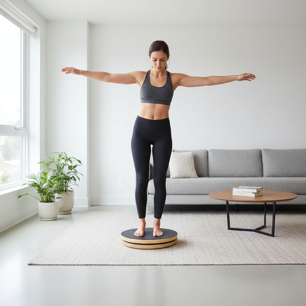 Wood Pilates Twist Board – Rotating Balance Disc for Core Training, Posture Correction, Yoga and Postpartum Recovery