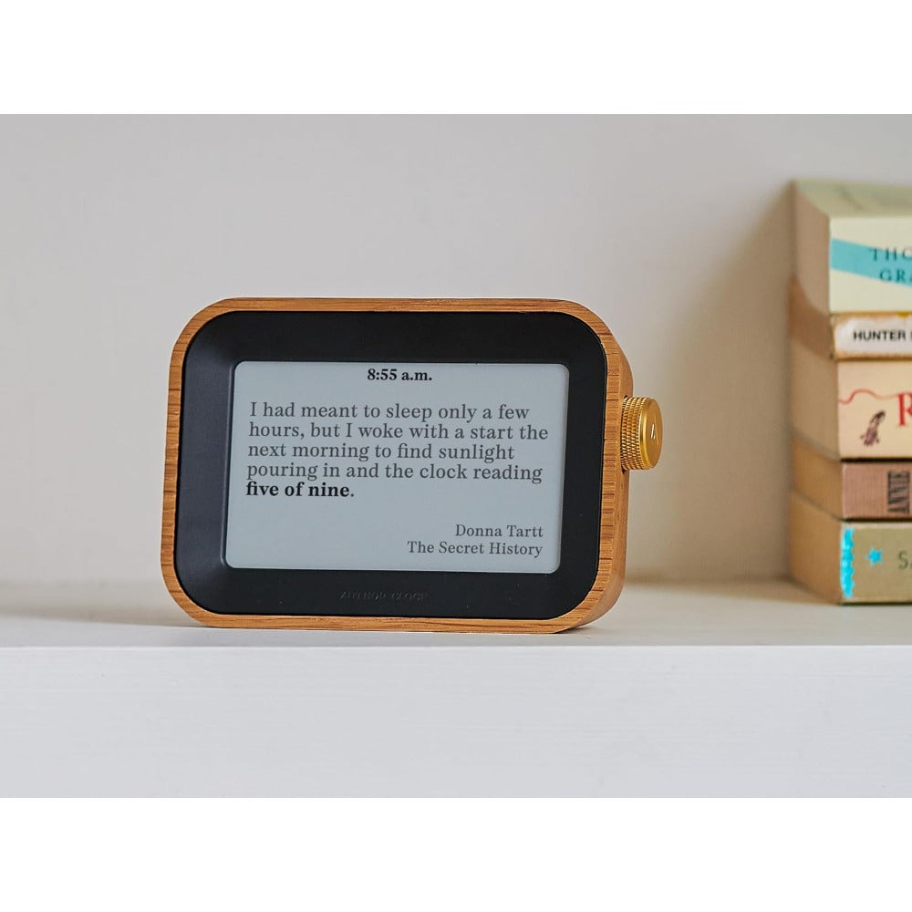 Literary Quote Clock – Unique Book Lover Wall Clock Displaying Inspiring Book Quotes Every Minute for Home Library Decor