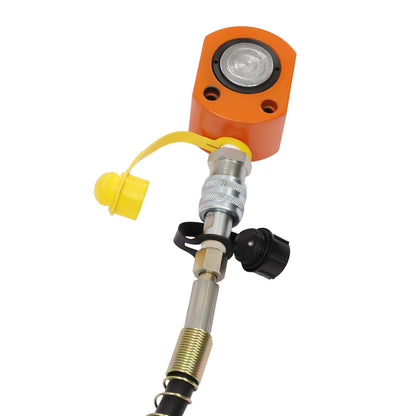 Hydraulic Ram Cylinder Jack – 10T Low-Profile Single-Acting Mini Porta Power Ram with CP-180 Hand Pump for Machinery and Shipbuilding Repairs