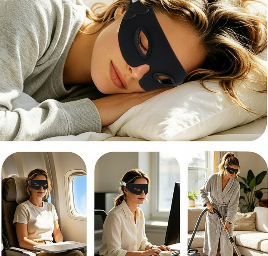 LED Eye Mask – 7-Color Flexible Silicone Photon Beauty Mask for Relaxation, Eye-Care Routines and Smoother-Looking Under-Eye Skin at Home