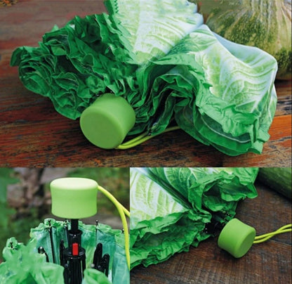 Creative Cabbage Umbrella – Funny Lettuce-Inspired Folding Parasol with UV and Rain Protection for Beach Trips, Travel, Novelty Gifts and Everyday Fun