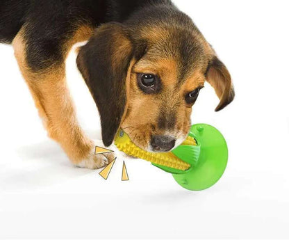 Dog Chew Stick Teething Toy - Squeaky Bite Resistant Pet Toy for Aggressive Chewers, Dental Cleaning and Interactive Fun
