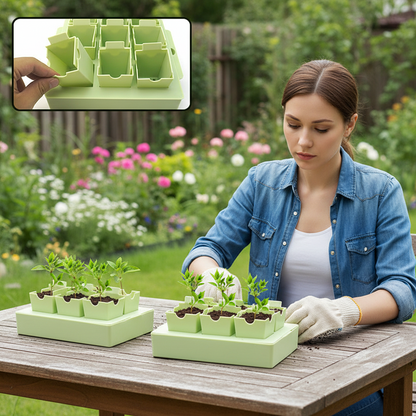 Reusable Seed Starting Tray – Germination and Transplant Nursery Tool with Labeling Features for Gardeners, Vegetables, Flowers and Indoor Seedlings