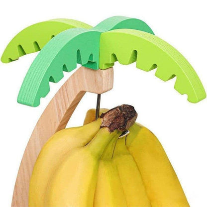 Wooden Banana Hanger Stand – Decorative Fruit Storage Rack with Hook for Fresh Kitchen Organization and Countertop Display