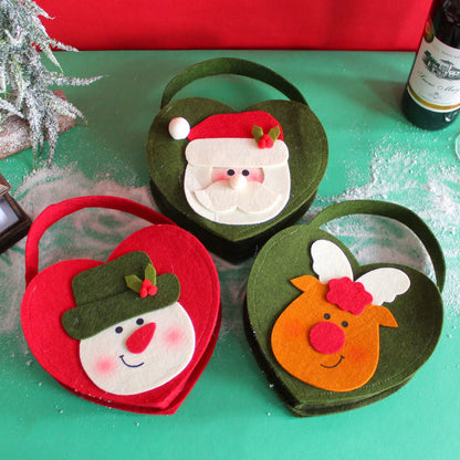 Christmas Gift Bags – Non Woven Santa, Snowman and Reindeer Candy Bags for Cookies, Treats and Holiday Presents