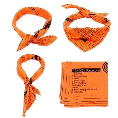 Survival Bandana – High Visibility Emergency Head Scarf with Camping Tips for Hiking, Backpacking and Outdoor Preparedness