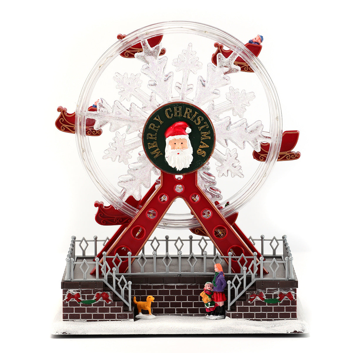 Animated Christmas Ferris Wheel – LED Musical Holiday Desktop Decoration with Moving Festival Display and Seasonal Charm