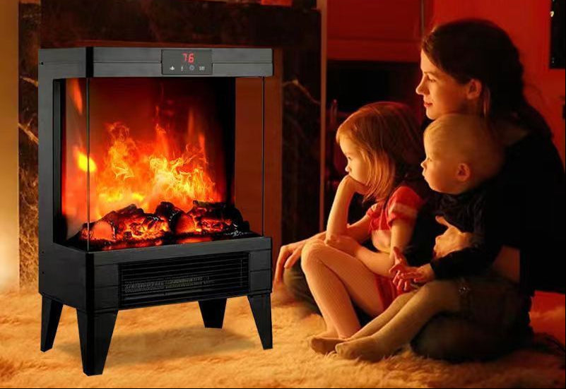 Flame Electric Fireplace Heater – 3D Smokeless Indoor Space Heater with Realistic Flame Effect for Cozy Home Warmth