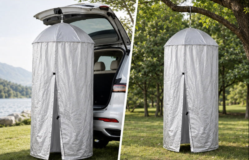 Pop-Up Privacy Shower Tent – Portable Outdoor Camping Toilet and Changing Shelter with Hanging Design, Quick Setup and Convenient Carry Bag