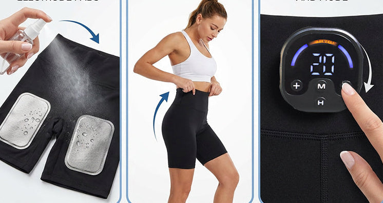 Microcurrent Yoga Shorts – Butt Lifting Body Shaping Fitness Shorts with Hip Enhancement and Massage Support