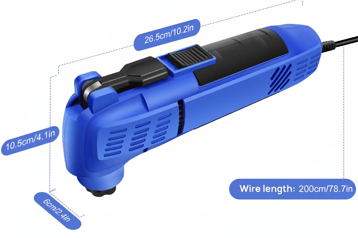 Oscillating Multi Tool – 2000W 230V Quick-Release Electric Renovator with Interchangeable Accessories for Cutting, Sanding and DIY Home Improvement