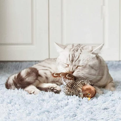 Interactive Electronic Cat Bird Toy – Automatic Chirping Feather Teaser for Indoor Cats Exercise and Mental Stimulation