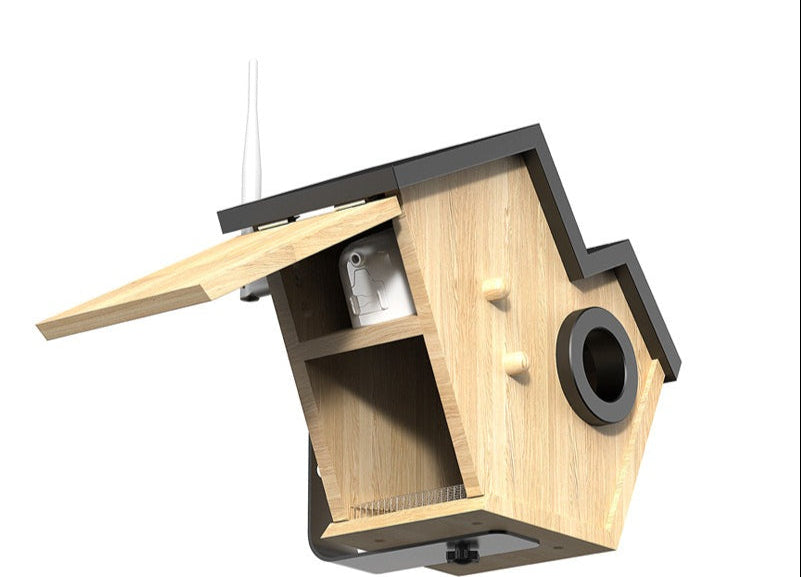 Wooden Bird Breeding House – Hanging Outdoor Nest Box for Small Birds with Viewing Window and Comfortable Shelter