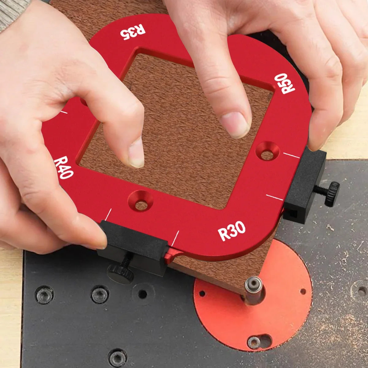 Aluminum Wood Router Templates Routing Guide Set – Precision Woodworking Arc Cutting Jig for Accurate Router Projects and DIY Carpentry.