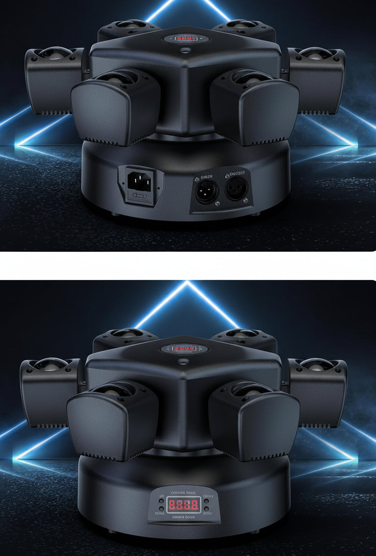 RGBW Moving Head DJ Lights – 150W Six Arm DMX512 Stage Lighting for Weddings, Clubs, Concerts and Professional Events