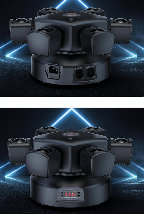 RGBW Moving Head DJ Lights – 150W Six Arm DMX512 Stage Lighting for Weddings, Clubs, Concerts and Professional Events