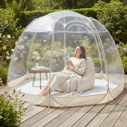 Large Pop-Up Bubble Tent – Weatherproof Outdoor Igloo Screen House for Camping, Patios and Gardens with Oversized Space and Cold-Weather Protection