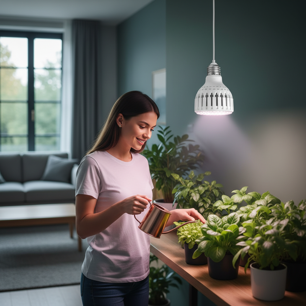 LED Grow Light Bulb – 12W Energy-Efficient Indoor Plant Lamp for Seedlings, Herbs, Vegetables, Houseplants and Year-Round Home Gardening