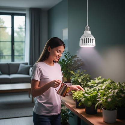 LED Grow Light Bulb – 12W Energy-Efficient Indoor Plant Lamp for Seedlings, Herbs, Vegetables, Houseplants and Year-Round Home Gardening