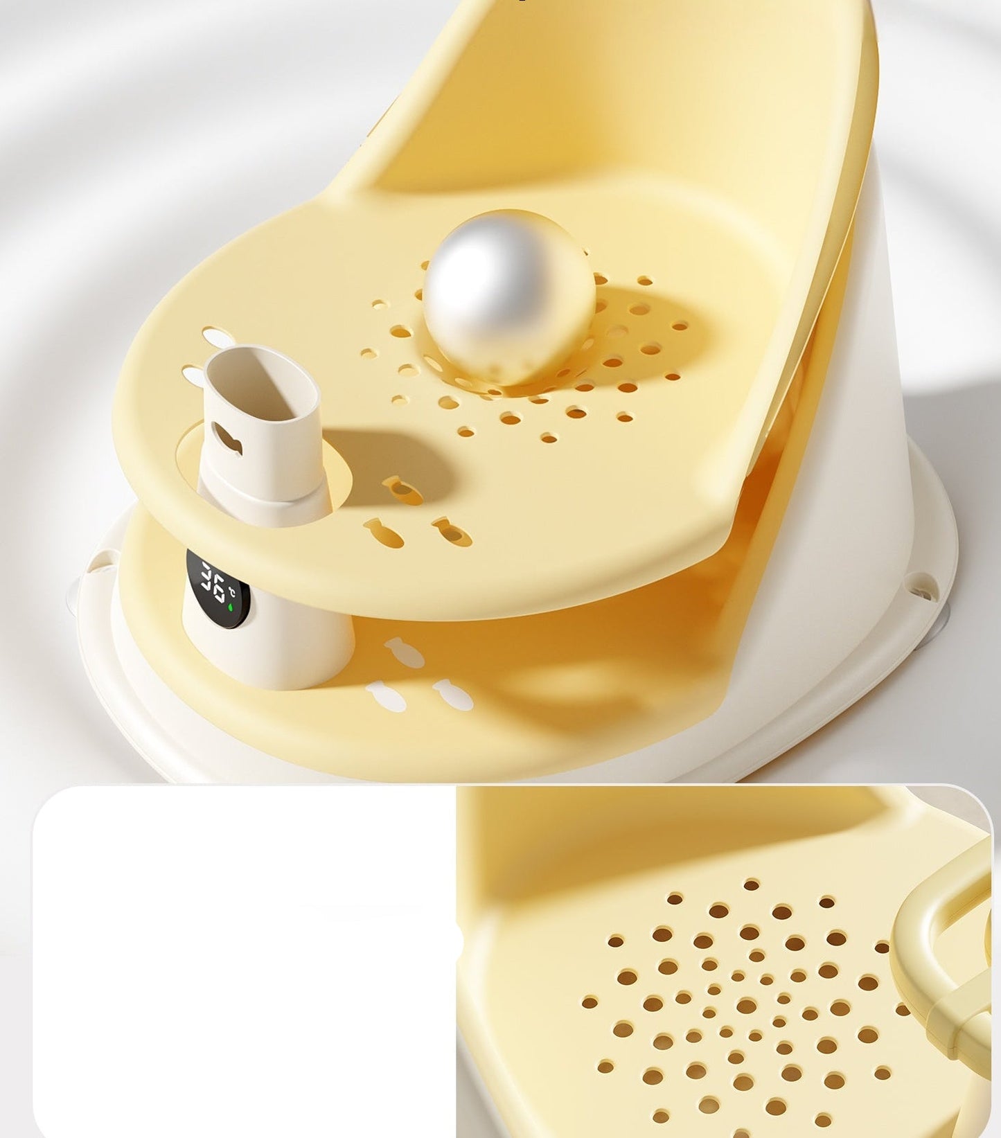 Smart Temperature Baby Bath Seat – Multifunctional Toddler Bath Chair with Safe Materials for Comfortable Bathtub and Shower Support