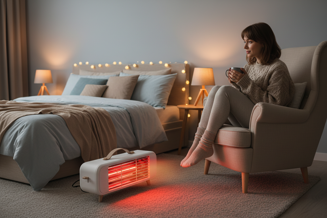 Smart Infrared Space Heater – Intelligent Thermostat Electric Fan Heater for Fast Efficient Home and Office Heating