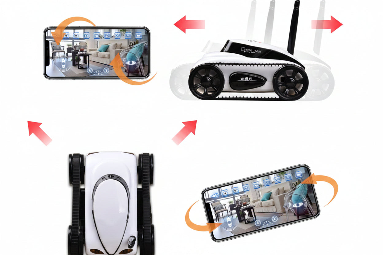 WiFi Remote Control Tank Toy – Four-Channel Tracked Camera Car with Real-Time Video Transmission for Kids Interactive Driving and Exploration
