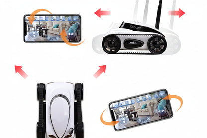 WiFi Remote Control Tank Toy – Four-Channel Tracked Camera Car with Real-Time Video Transmission for Kids Interactive Driving and Exploration
