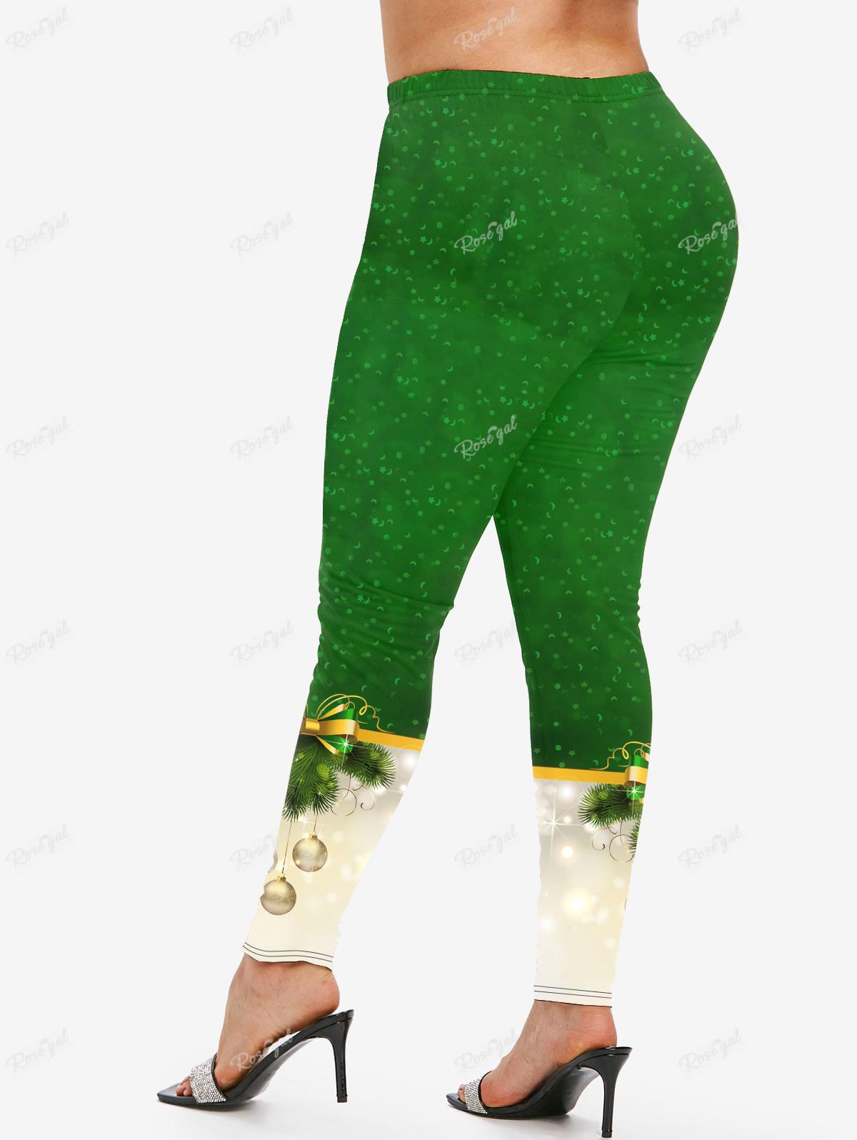 Plus Size Christmas Lounge Set – Women's Printed Tee and Leggings Pajama Outfit for Holiday Comfort and Family Photos