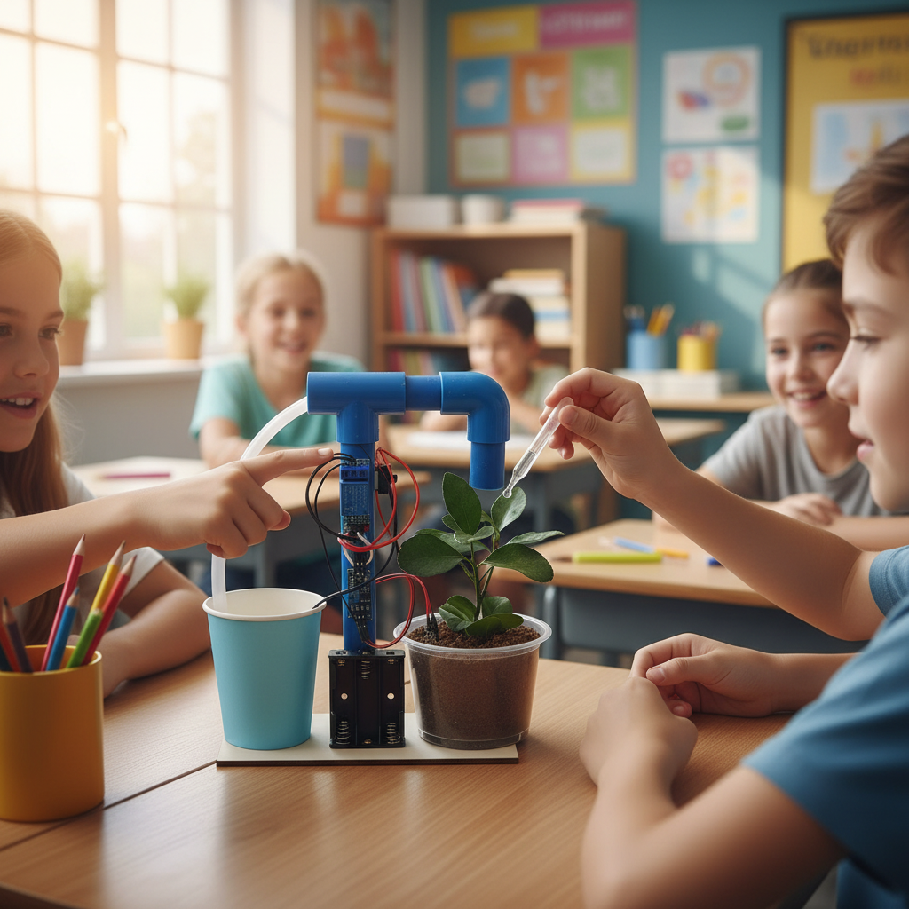 STEM Automatic Plant Watering Kit – DIY Physics Science Experiment Toy for Children, Educational Technology Project and Creative Learning