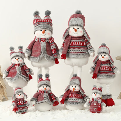Fabric Snowman Christmas Decoration – Festive Plush Holiday Ornament for Christmas Trees, Windows, Tabletops and Cozy Seasonal Home Decorations