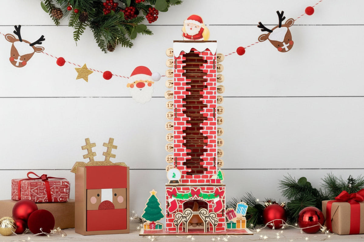 Farmhouse Christmas Advent Calendar – Rustic Holiday Countdown Decoration for Living Room Displays