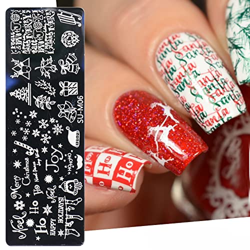 Christmas Nail Stamping Plate Set – Snowflake Santa Reindeer Nail Art Templates for Festive DIY Manicure Designs