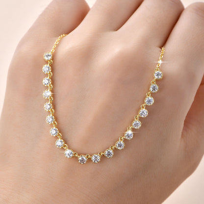 Moissanite Bubble Choker Necklace – Sparkling 3MM Stones with 14K Gold-Filled Finish for Women, Weddings, Parties and Elegant Layered Jewelry Looks
